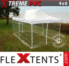 Flex tenda FleXtents Xtreme 4x6m Transparente, incl. 8 paredes laterais
