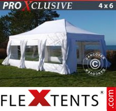 Flex tenda FleXtents PRO 4x6m Branca, incl. 8 paredes laterais & cortinas...