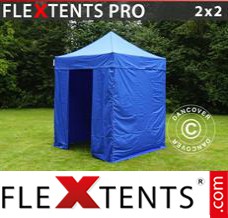 Flex tenda FleXtents PRO 2x2m Azul, incl. 4 paredes laterais
