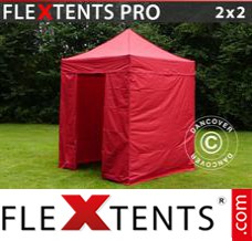 Flex tenda FleXtents PRO 2x2m Vermelho, incl. 4 paredes laterais