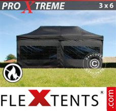 Flex tenda FleXtents Xtreme 3x6m preto, Retardador de chamas, incl. 6...