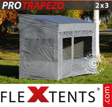 Flex tenda FleXtents PRO Trapezo 2x3m Cinza, incl. 4 paredes laterais