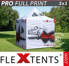Flex tenda FleXtents PRO com impressão digital total, 2x2m, inclui 4 paredes...