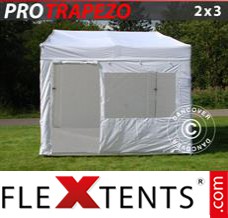 Flex tenda FleXtents PRO Trapezo 2x3m Branco, incl. 4 paredes laterais