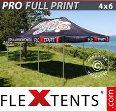 Flex tenda FleXtents PRO com impressão digital total, 4x6m