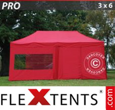 Flex tenda FleXtents PRO 3x6m Vermelho, incl. 6 paredes laterais