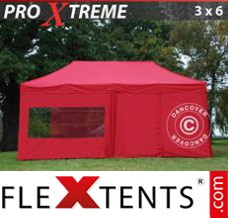 Flex tenda FleXtents Xtreme 3x6m Vermelho, incl. 6 paredes laterais