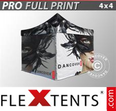 Flex tenda FleXtents PRO com impressão digital total, 4x4m, inclui 4 paredes...