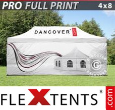 Flex tenda FleXtents PRO com impressão digital total, 4x8m, inclui 4 paredes...