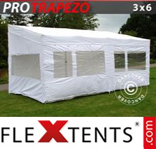 Flex tenda FleXtents PRO Trapezo 3x6m Branco, incl. 4 paredes laterais