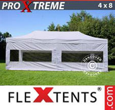 Flex tenda FleXtents Xtreme 4x8m Branco, incl. 6 paredes laterais
