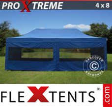 Flex tenda FleXtents Xtreme 4x8m Azul, incl. 6 paredes laterais