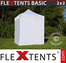 Flex tenda FleXtents Basic, 2x2m Branco, incl. 4 paredes laterais