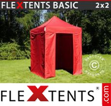 Flex tenda FleXtents Basic, 2x2m Vermelho, incl. 4 paredes laterais