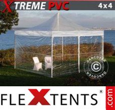 Flex tenda FleXtents Xtreme 4x4m Transparente, incl. 4 paredes laterais