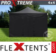 Flex tenda FleXtents Xtreme 4x4m Preto, incl. 4 paredes laterais