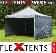 Flex tenda FleXtents Xtreme 4x4m Cinza, incl. 4 paredes laterais