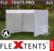 Flex tenda da FleXtents® PRO Exhibition c/paredes laterais, 3x3m Branca,...