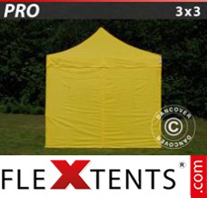 Flex tenda FleXtents PRO 3x3m Amarelo, incl. 4 paredes laterais