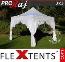 Flex tenda FleXtents PRO "Raj" 3x3m Branco/Ouro