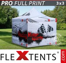 Flex tenda FleXtents PRO com impressão digital total, 3x3m, inclui 4 paredes...