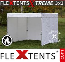 Flex tenda da FleXtents® Xtreme Exhibition c/paredes laterais, 3x3m Branca,...