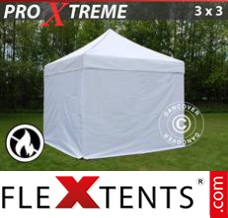Flex tenda FleXtents Xtreme 3x3m Branco, Retardador de chamas, incl. 4...