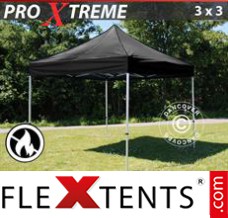 Flex tenda FleXtents Xtreme 3x3m Preto, Retardador de chamas