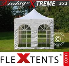 Flex tenda FleXtents Xtreme Vintage Style 3x3m Branco, incl. 4 paredes...