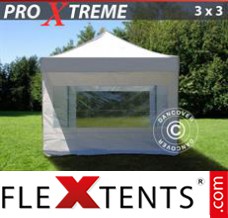 Flex tenda FleXtents Xtreme 3x3m Branco, incl. 4 paredes laterais