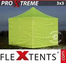 Flex tenda FleXtents Xtreme 3x3m Amarelo néon/verde, incl. 4 paredes...