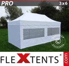 Flex tenda PRO FleXtents "Peaked" 3x6m Branco, incl. 6 paredes laterais