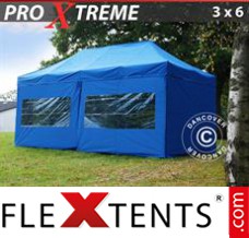 Flex tenda FleXtents PRO 3x6m Azul, incl. 6 paredes laterais