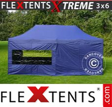 Flex tenda FleXtents Xtreme 3x6m Azul escuro, incl. 6 paredes laterais