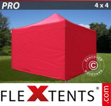 Flex tenda FleXtents PRO 4x4m Vermelho, incl. 4 paredes laterais