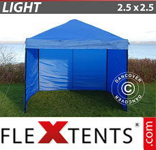 Flex tenda FleXtents Light 2,5x2,5m Azul, incl. 4 paredes laterais