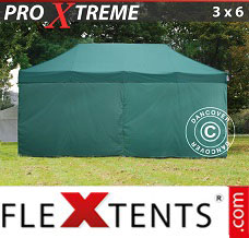 Flex tenda FleXtents Xtreme 3x6m verde, incl. 6 paredes laterais