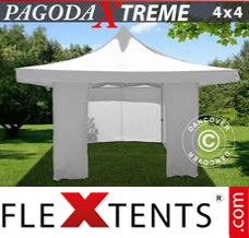 Flex tenda FleXtents Pagoda Xtreme 4x4m / (5x5m) Branco, incl. 4 paredes...