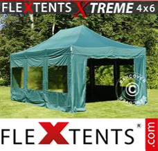 Flex tenda FleXtents Xtreme 4x6m Verde, incl. 8 paredes laterais
